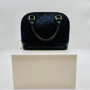 Vintage LOUIS VUITTON Black Mini Alma Satin Handbag